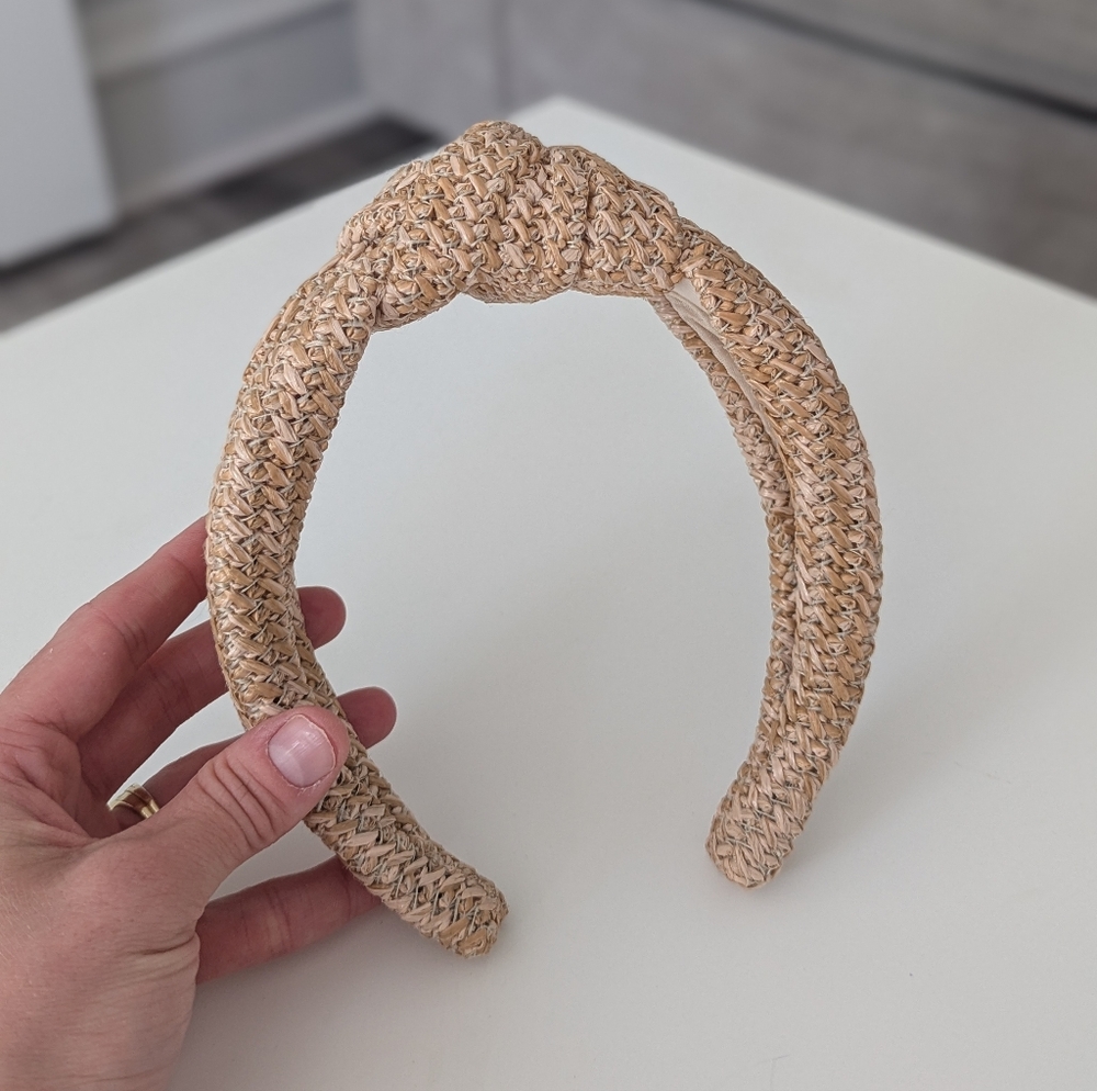 Tan Wicker Braided Headband